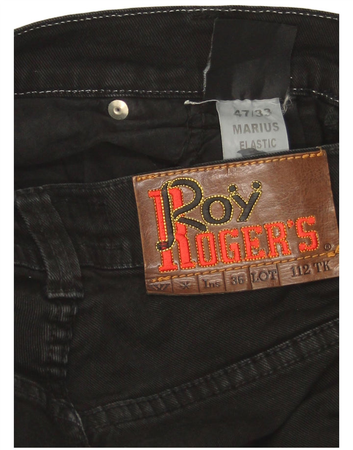 Jeans dritti da uomo Roy Rogers W33 L30 cotone nero
