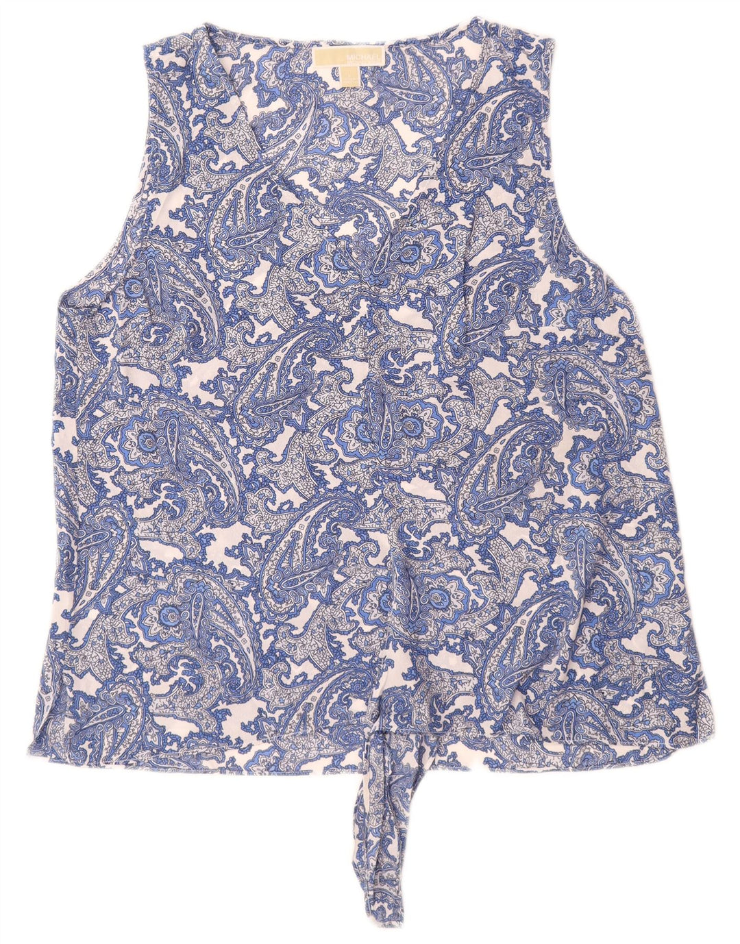 MICHAEL KORS Camicetta senza maniche da donna Top UK 16 Large Blue Paisley