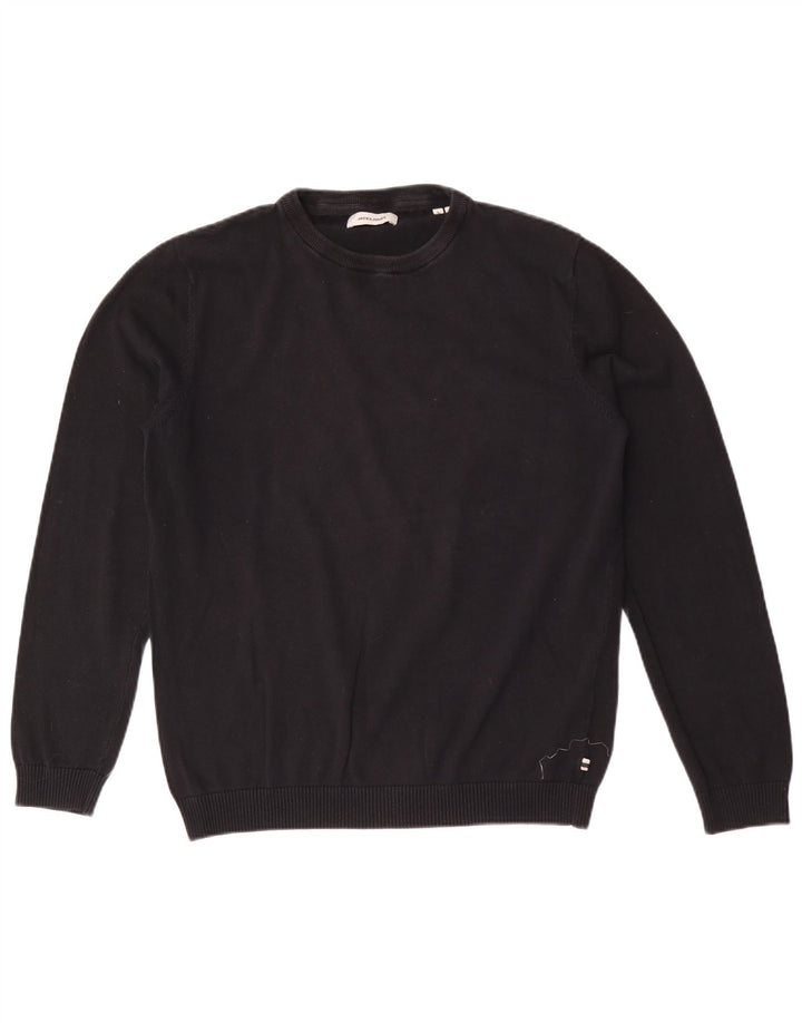 Maglione maglione girocollo da uomo Jack & Jones grande cotone nero