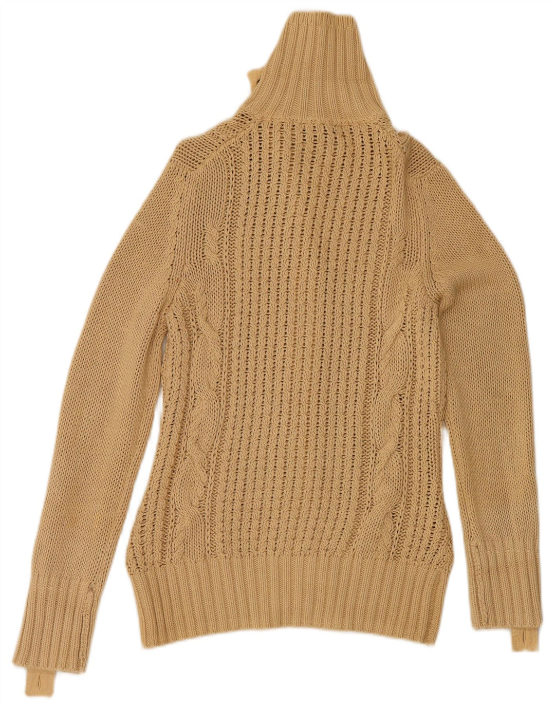 Maglione cardigan da donna Massimo Dutti UK 12 Cotone beige medio