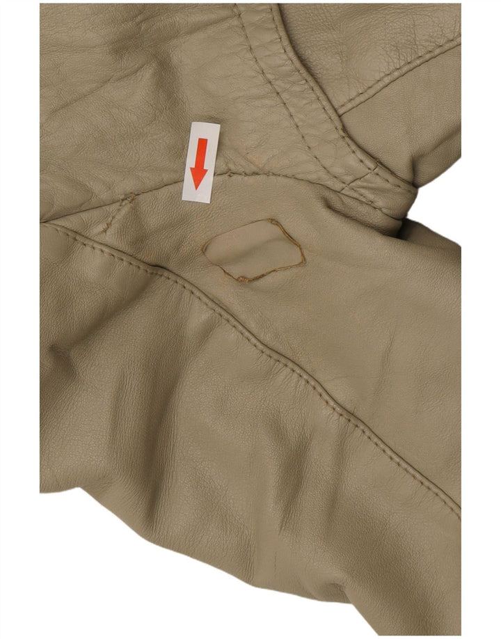 Cappotto in pelle vintage da donna UK 12 Beige medio