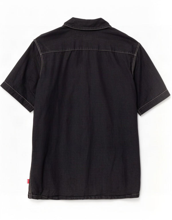 Camicia Levi's da uomo a maniche corte, vestibilità regolare, piccola in lino nero