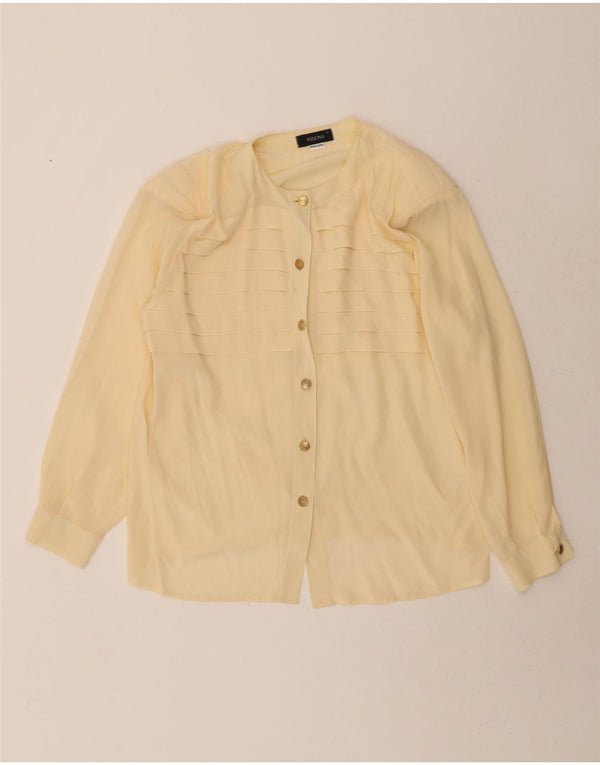 PERSONA Womens Oversized See Through Shirt Blouse Size 19 Small Yellow