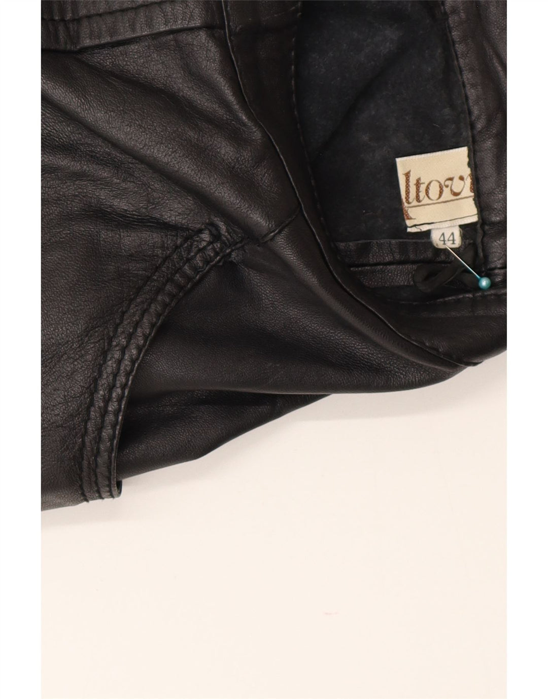 Mini gonna in pelle vintage da donna IT 44 media W28 nera