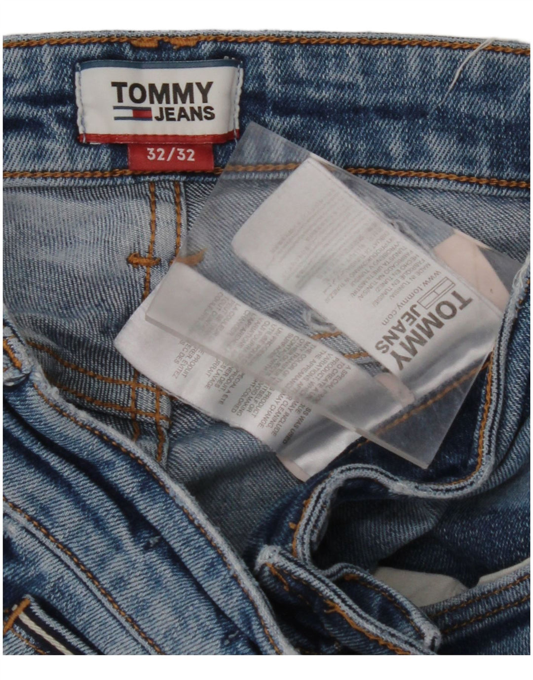 TOMMY HILFIGER Jeans dritti da uomo W32 L32 cotone blu