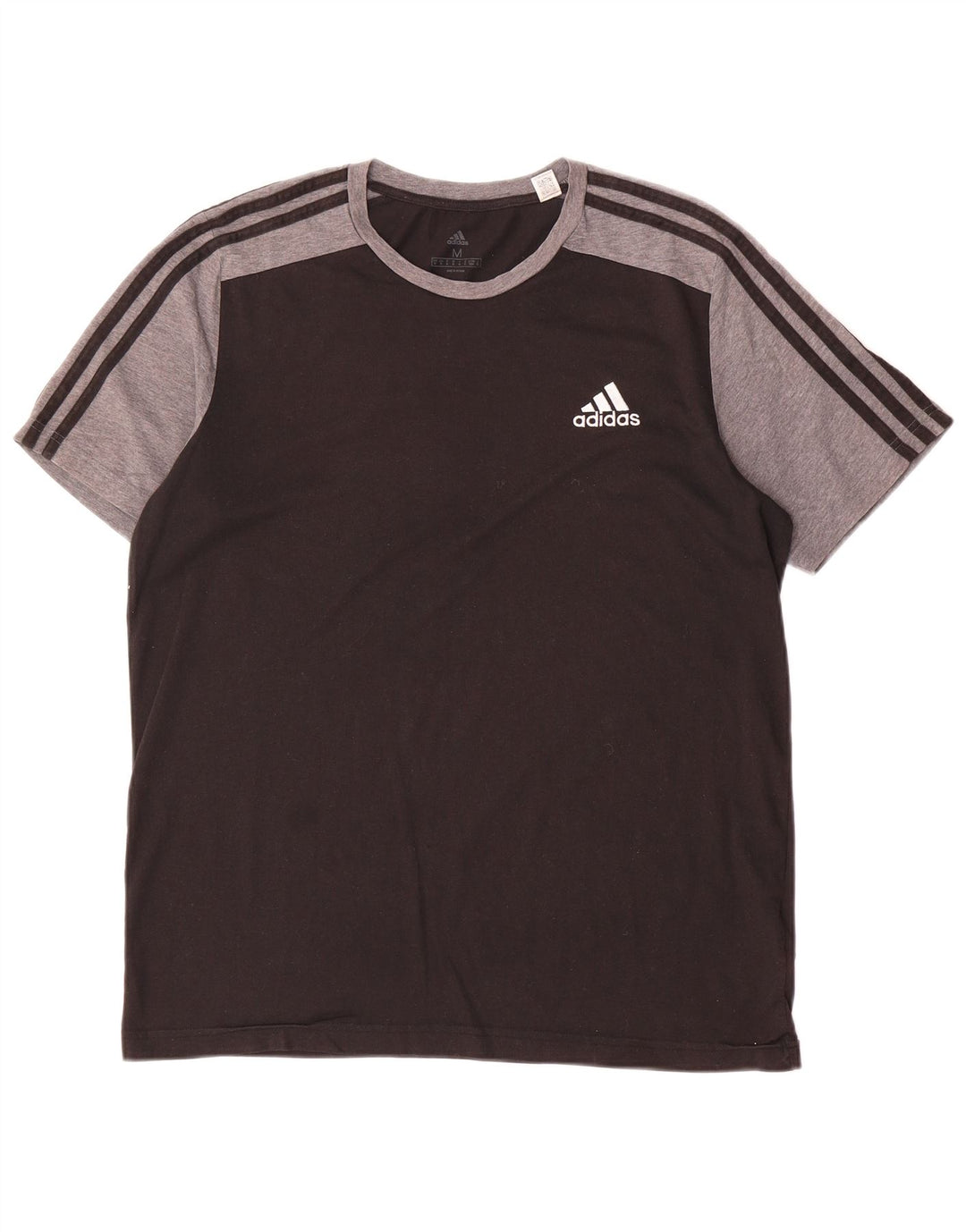 T-shirt da uomo Adidas Top in poliestere color block medio nero