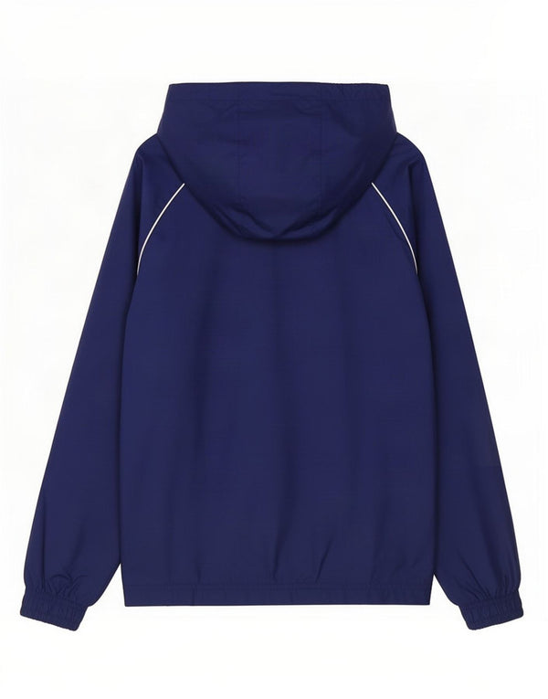 Giacca antipioggia con cappuccio Adidas da ragazzo 9-10 anni blu navy in poliammide