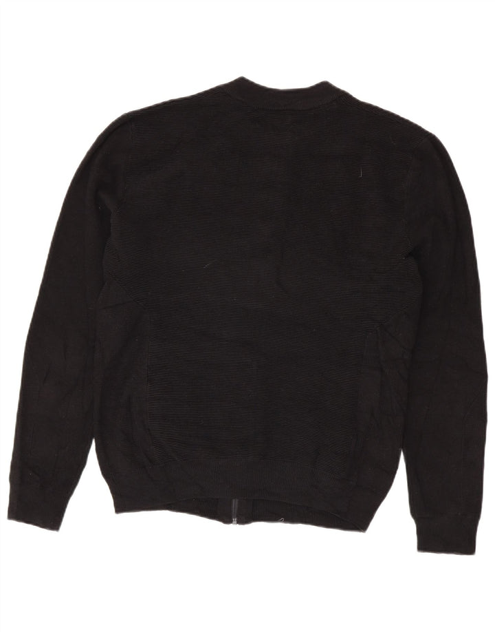 Maglione cardigan da uomo Zara grande in cotone nero