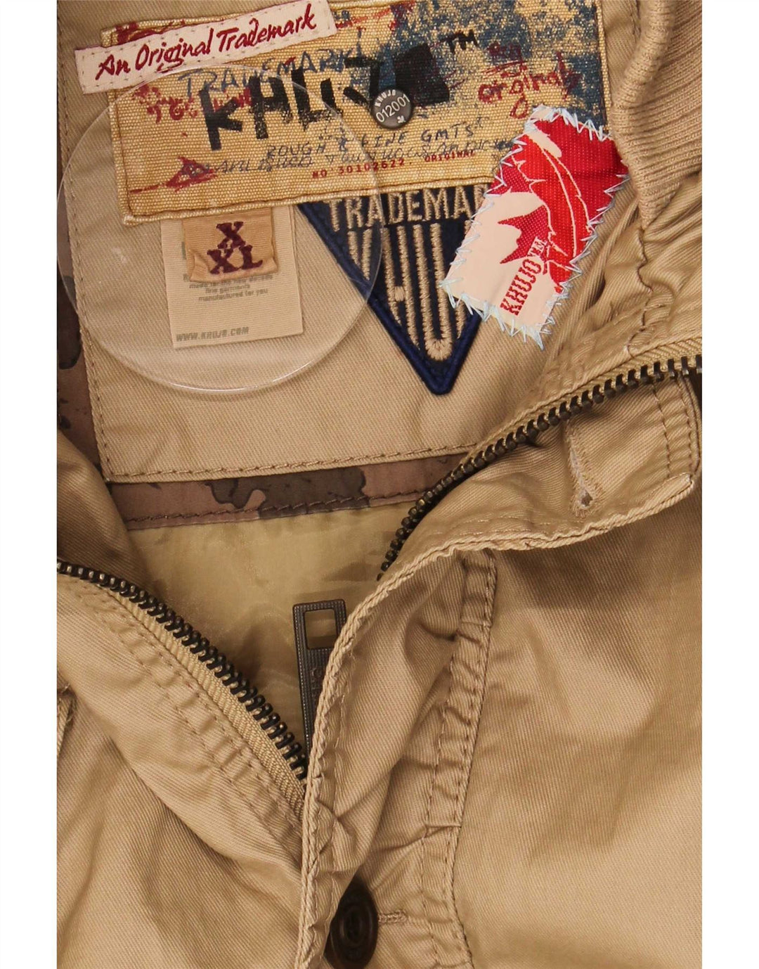 Giacca parka con cappuccio da donna KHUJO UK 20 2XL Poliestere beige