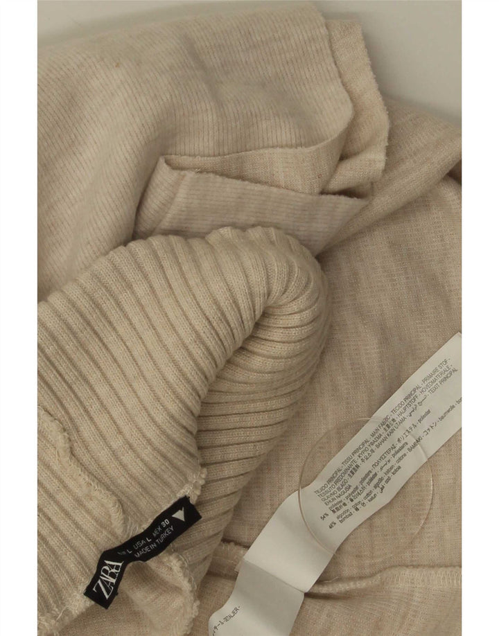 Canotta canotta da donna Zara UK 14 grande poliestere beige