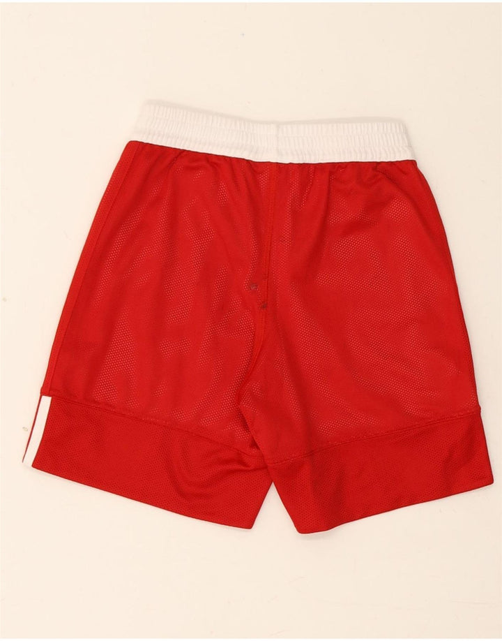 Pantaloncini sportivi Adidas da ragazzo 9-10 anni in poliestere color block rosso