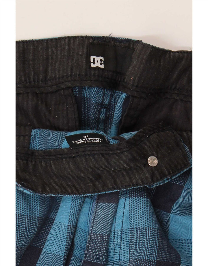 Pantaloncini cargo da uomo DC W38 XL in cotone a quadri blu