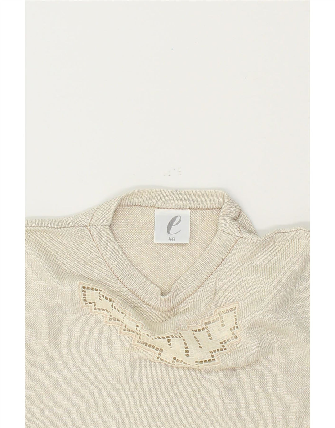 VINTAGE Womens Short Sleeve Crew Neck Jumper Sweater IT 46 Large White Vintage Vintage and Second-Hand Vintage from Messina Hembry 