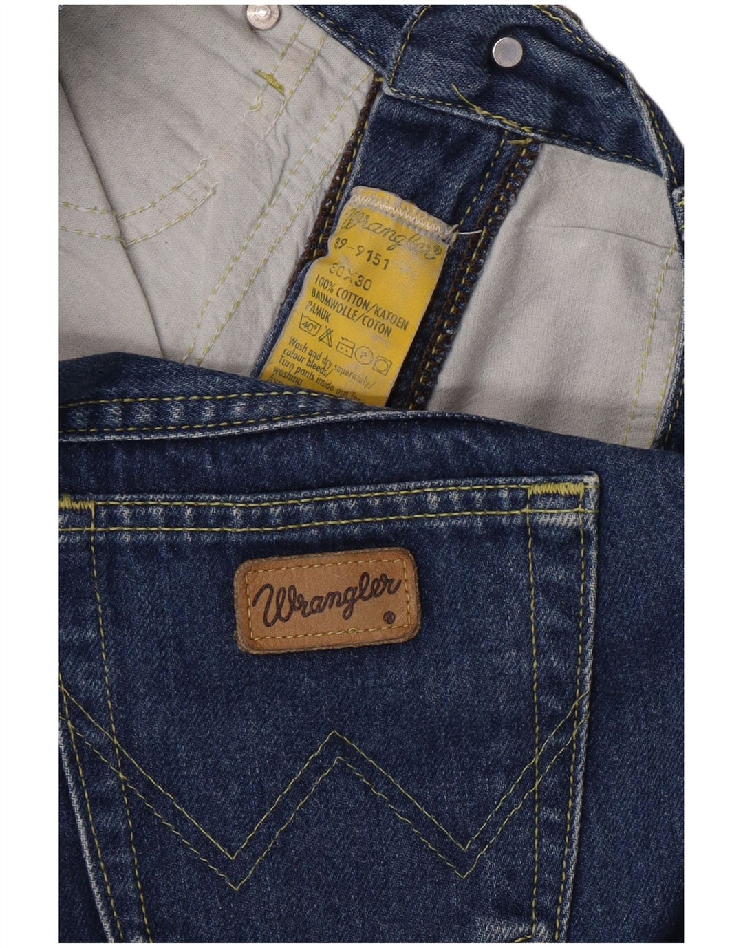 Jeans dritti da uomo WRANGLER W30 L30 cotone blu navy