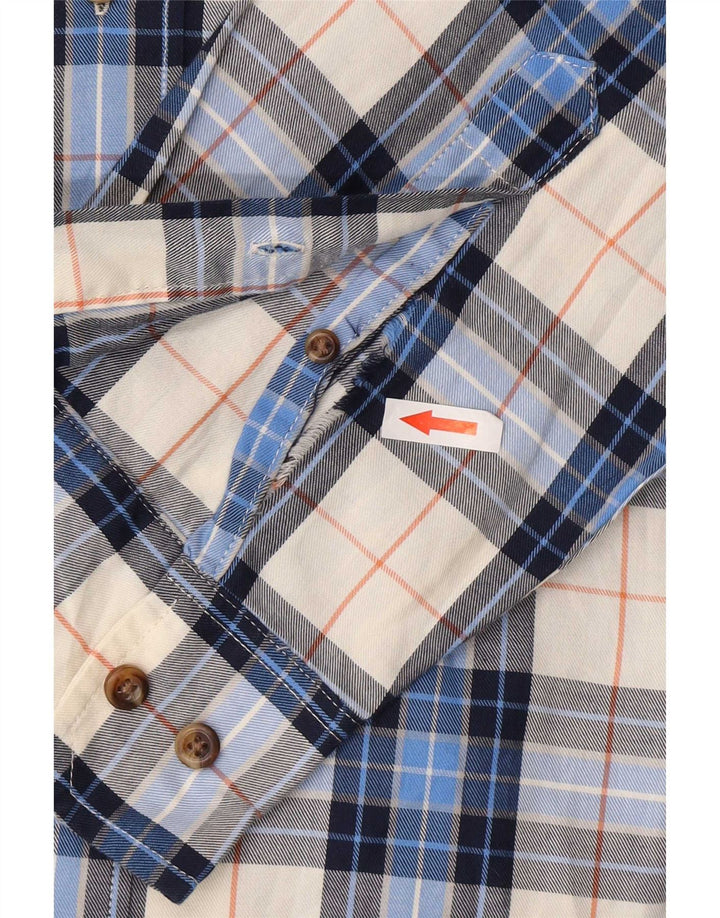 Camicia da uomo Izod in cotone scozzese blu medio
