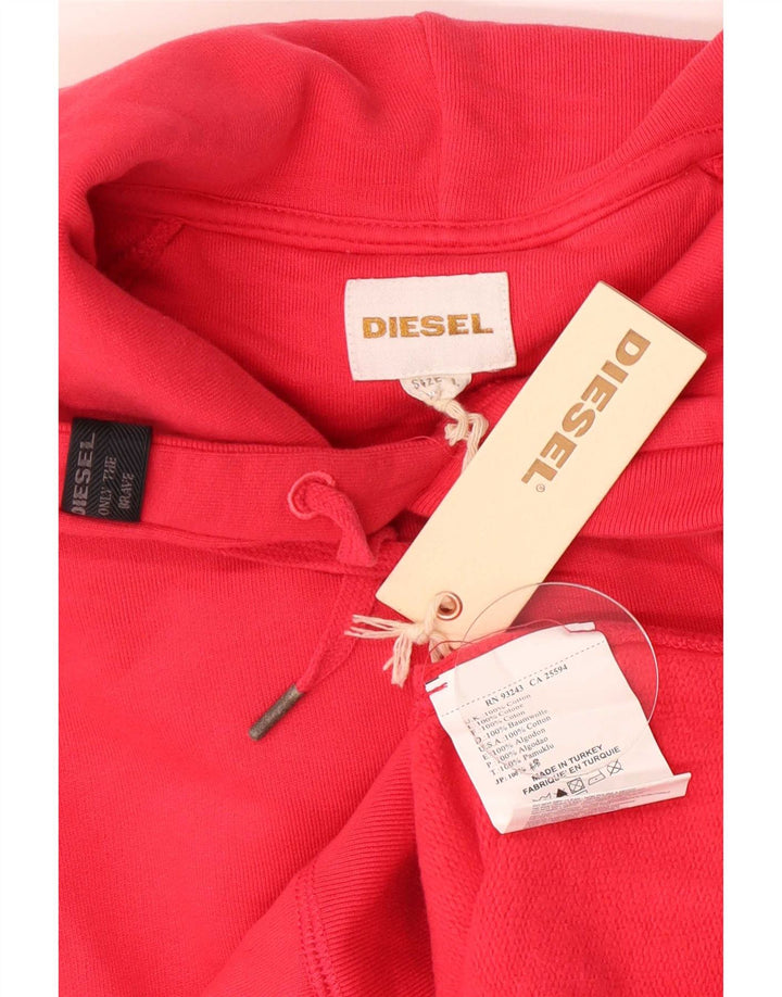 Maglione con cappuccio da uomo Diesel grande in cotone rosa