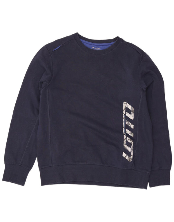 Felpa grafica da uomo Lotto Maglione XL Blu navy in cotone