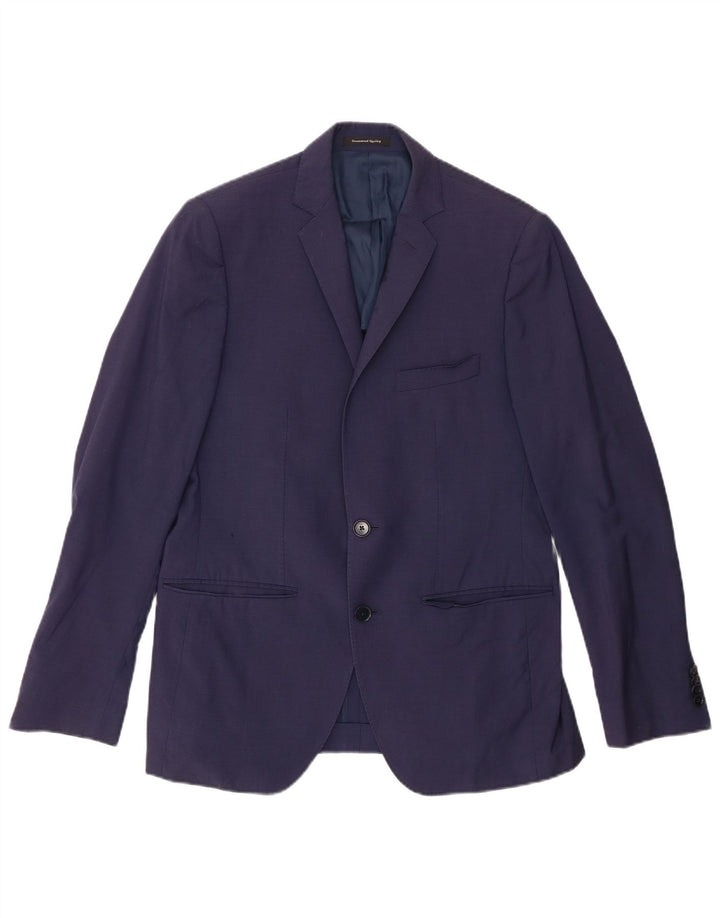 Giacca blazer da uomo a 2 bottoni VINTAGE IT 48 viscosa blu navy medio