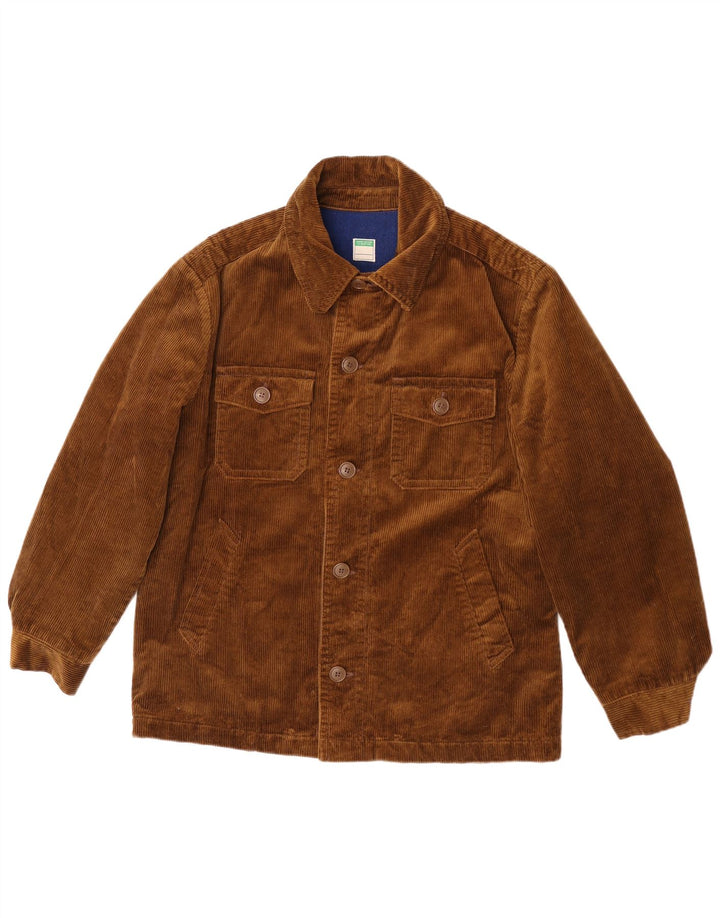 Giacca da uomo in velluto a coste Benetton UK 38 cotone kaki medio
