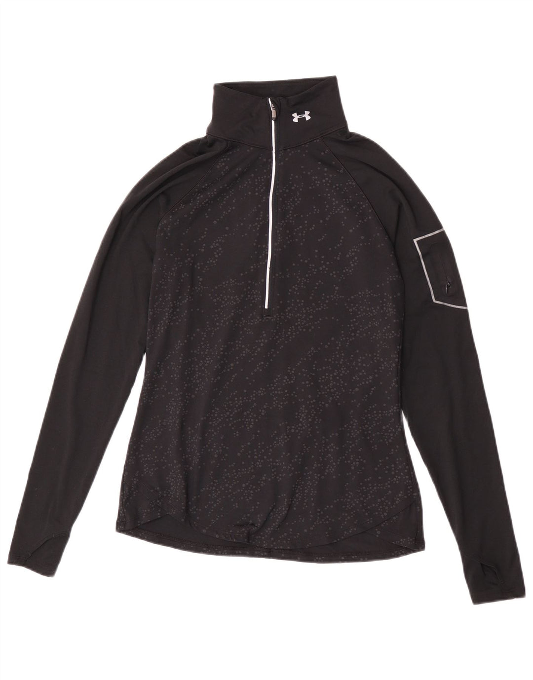 Maglia da ginnastica da donna Under Armour UK 12 media nera maculata