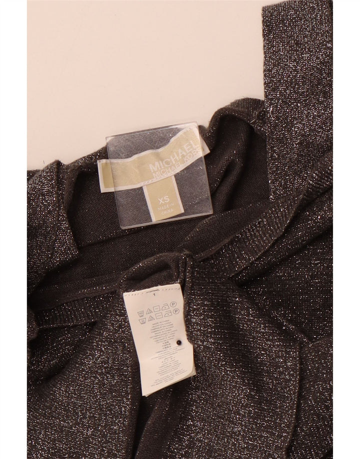 MICHAEL KORS Camicetta da donna con spalle scoperte Top UK 6 XS Cotone chiazzato grigio