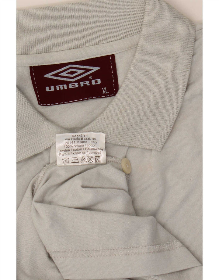 Polo grafica da uomo Umbro XL in cotone grigio