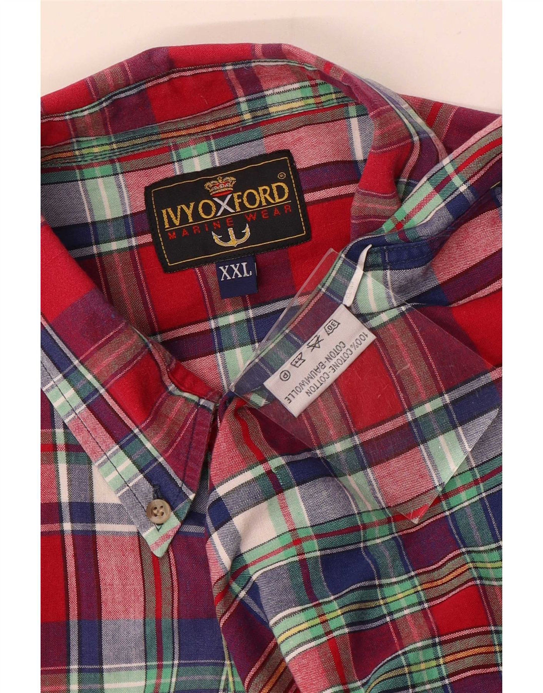 Camicia da uomo Ivy Oxford 2XL in cotone a quadri multicolore