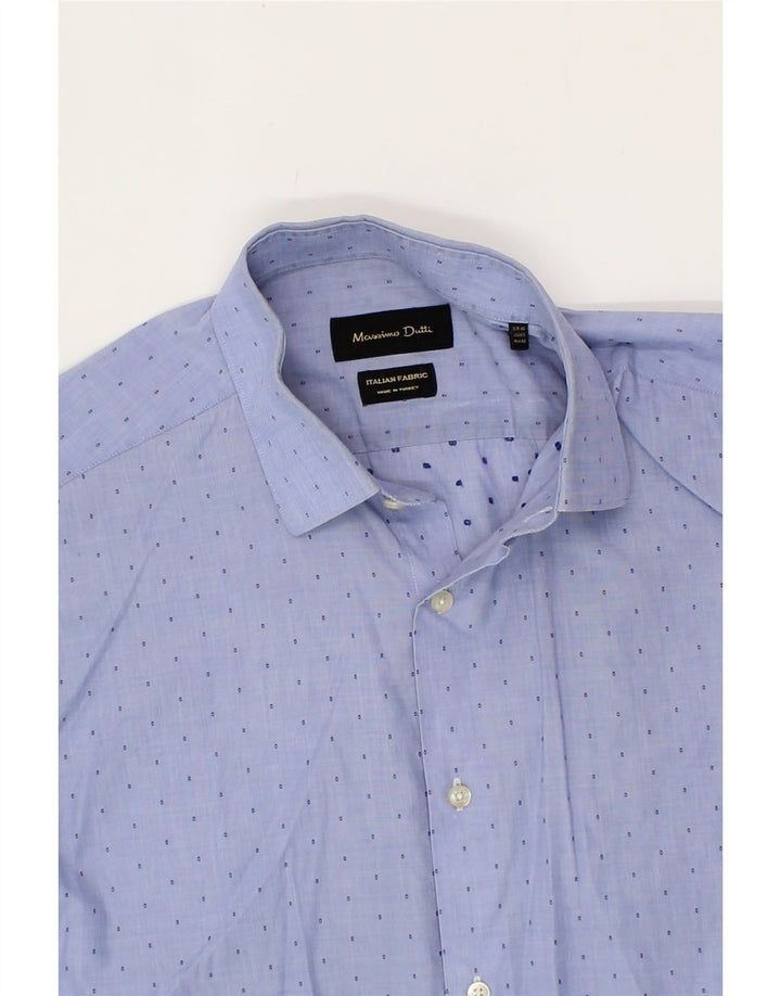 MASSIMO DUTTI Mens Shirt Size 42 Large Blue Spotted Vintage Massimo Dutti and Second-Hand Massimo Dutti from Messina Hembry 