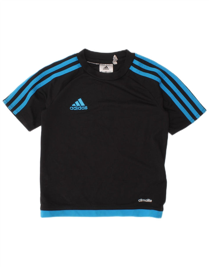 T-shirt ADIDAS da bambino Climalite 4-5 anni in poliestere color block nero