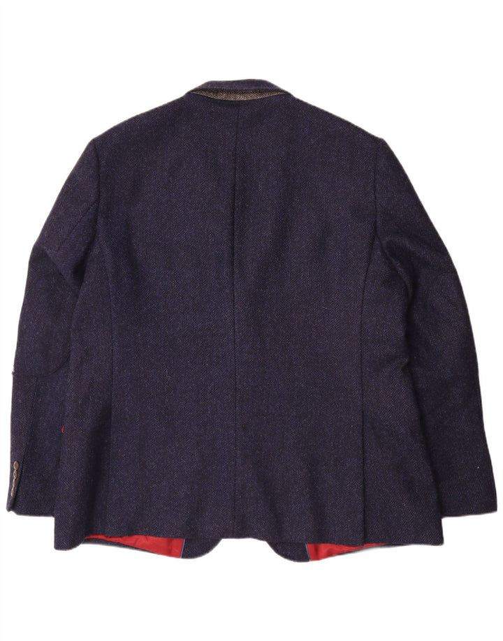 Giacca blazer a 2 bottoni da uomo Marks & Spencer UK 48 2XL Lana blu navy