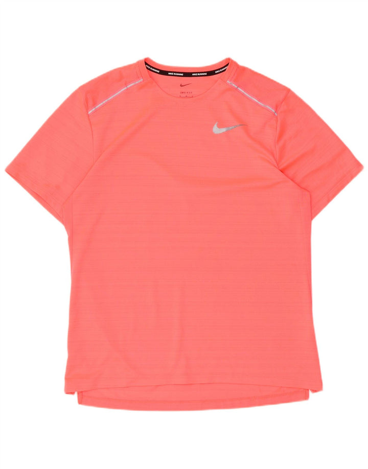 T-shirt Nike Dri Fit da uomo, top in poliestere rosa medio