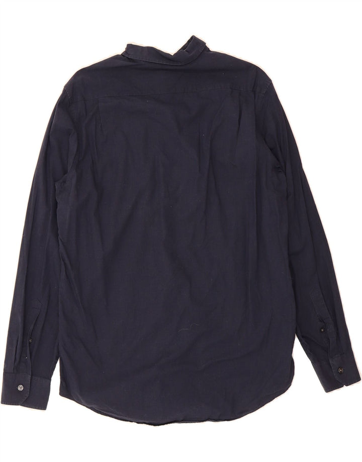 MICHAEL KORS Mens Tailored Fit Shirt Medium Navy Blue Cotton Vintage Michael Kors and Second-Hand Michael Kors from Messina Hembry 