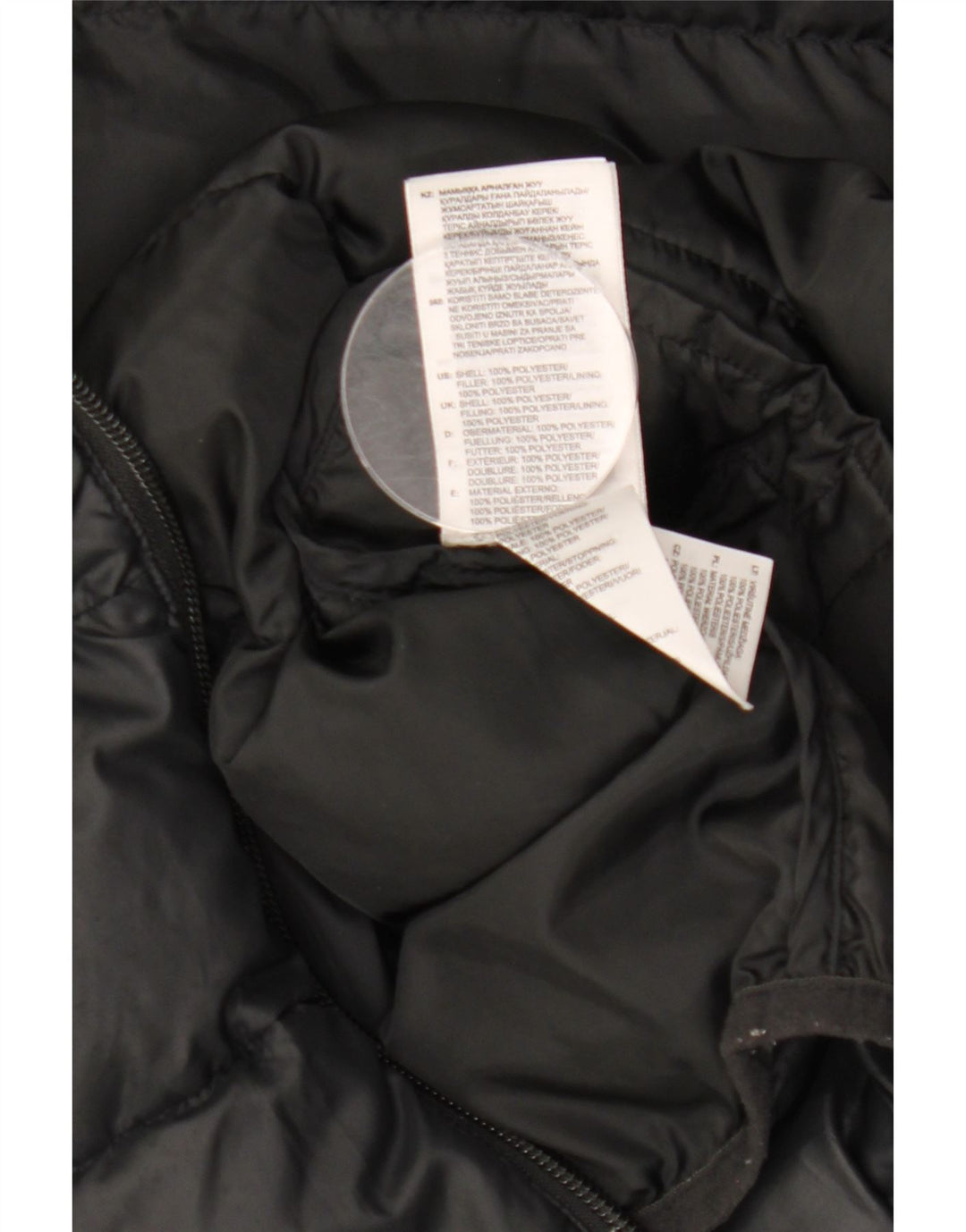 Giacca imbottita con cappuccio ADIDAS per ragazzi 9-10 anni in poliestere nero