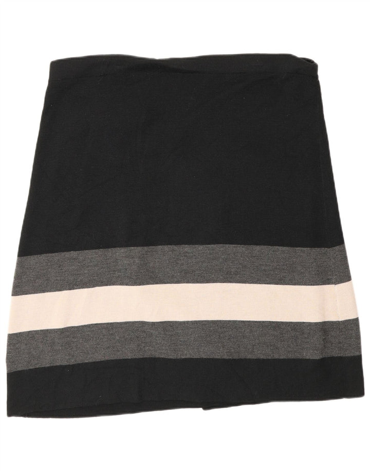 Gonna a portafoglio in maglia da donna Phase Eight W34 grande lana a righe nere
