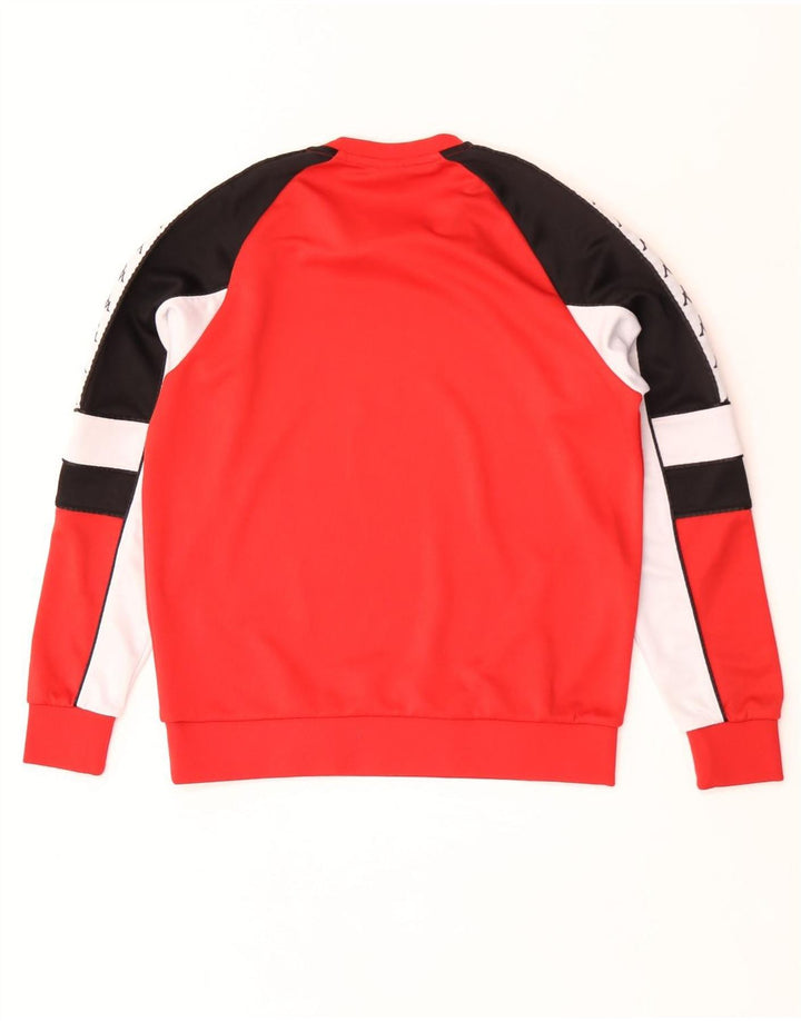Felpa grafica da uomo Kappa, maglione, colore rosso medio, in poliestere color block