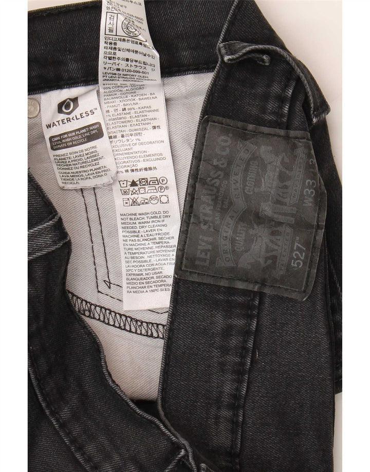 Levi's Uomo 527 Jeans Bootcut W33 L34 Cotone Nero