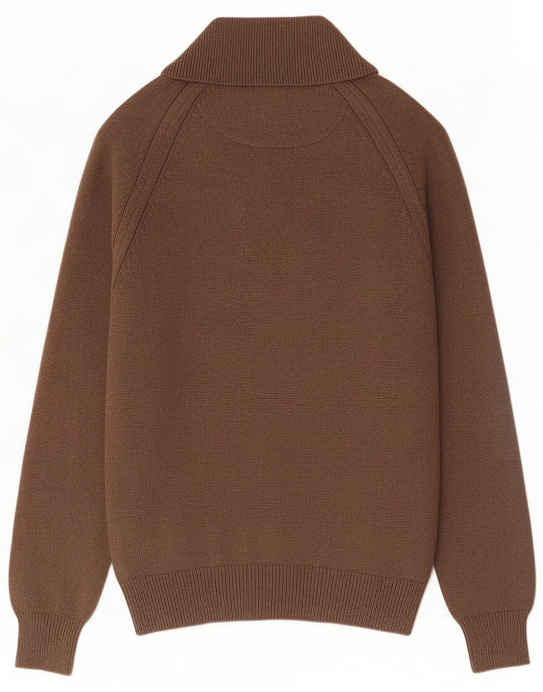 Marks & Spencer Maglione da uomo blu con collo abbottonato e collo marrone medio