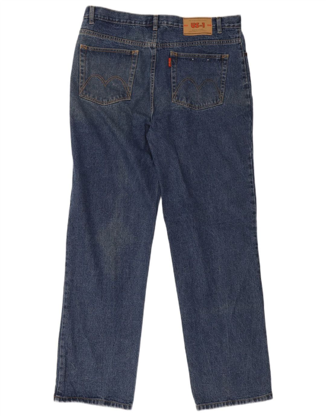 Jeans dritti da uomo vintage W38 L33 in cotone blu