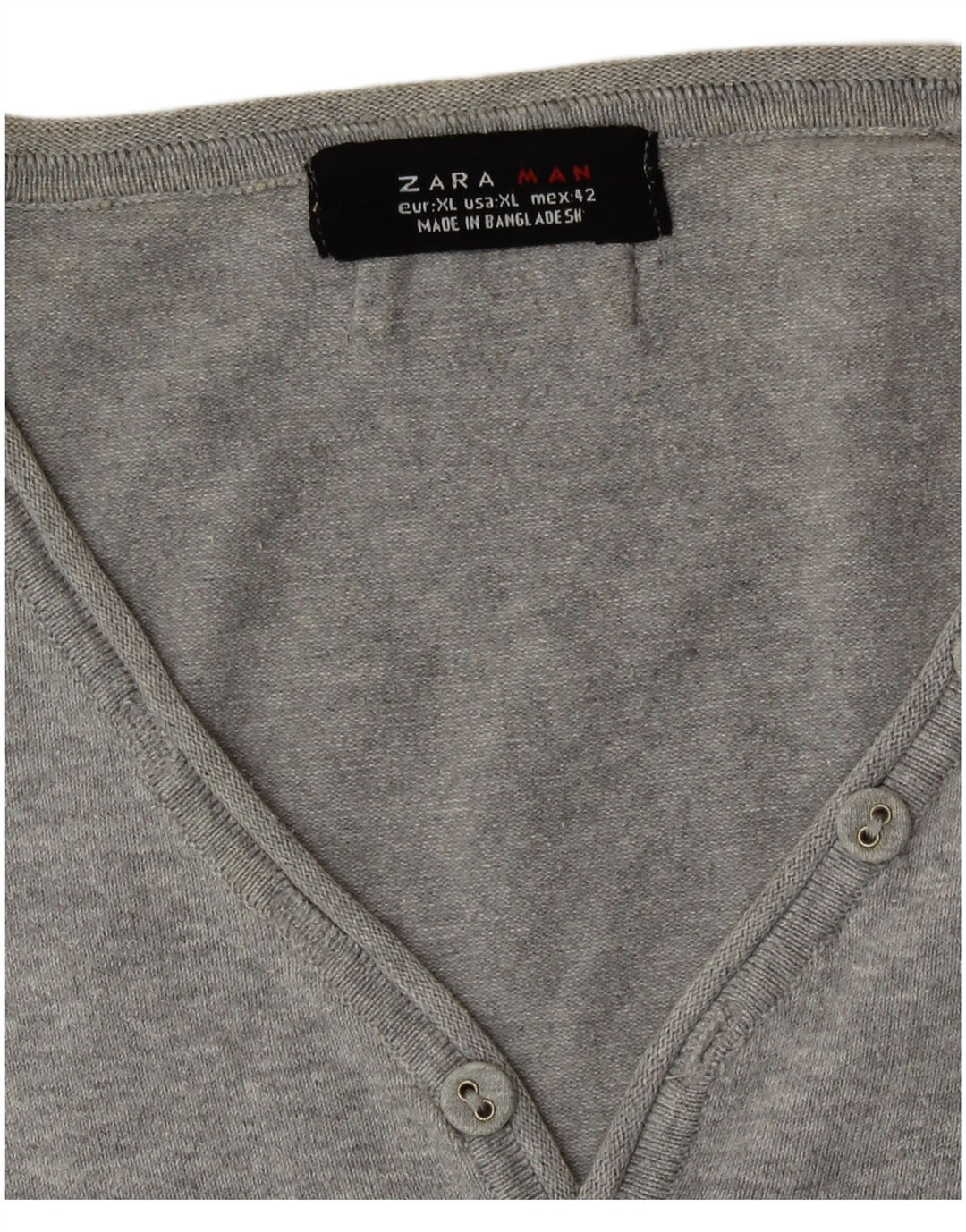 Maglione Zara da uomo a maniche corte con scollo a V XL Grigio