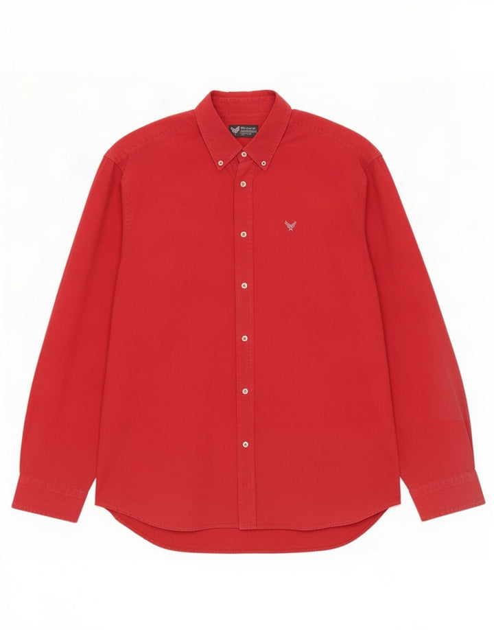 Camicia Uomo Avirex Large Rossa in Cotone