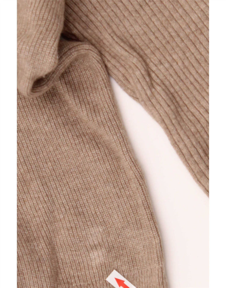 Massimo Dutti Maglione da uomo con zip e collo grande in lana beige
