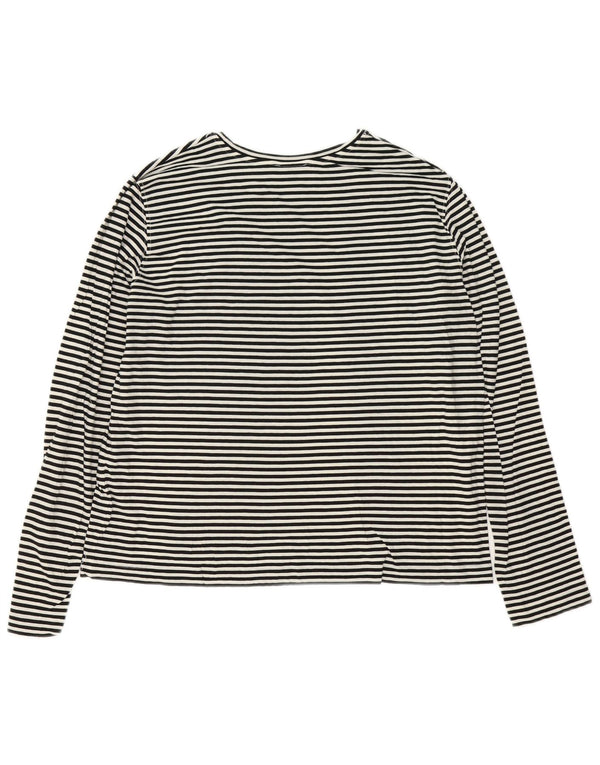 Maglia da donna a maniche lunghe Massimo Dutti UK 16 grande gessato bianco