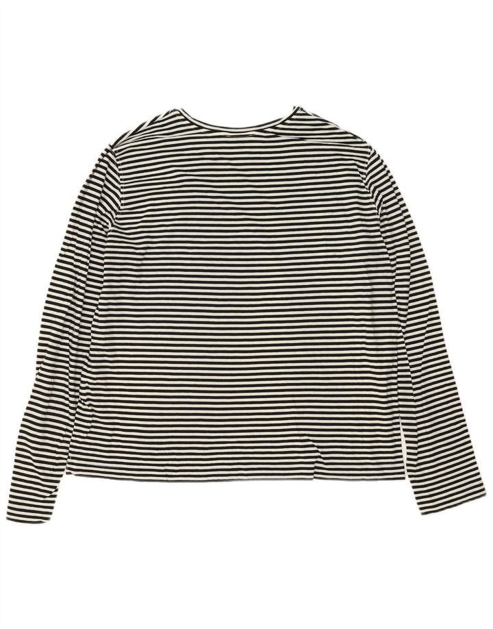 Maglia da donna a maniche lunghe Massimo Dutti UK 16 grande gessato bianco