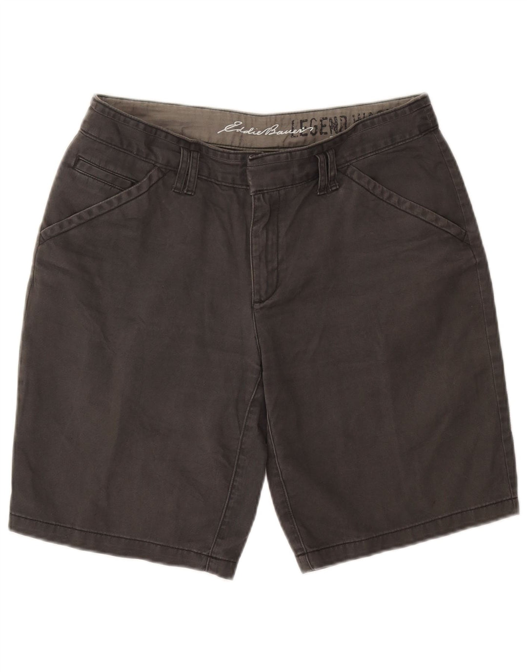 Pantaloncini chino da donna Eddie Bauer US 8 medi W30 cotone grigio