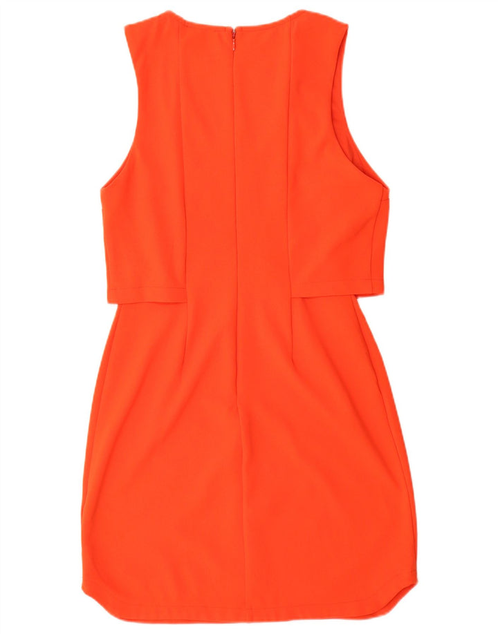Topshop Abito tubino senza maniche da donna UK 10 Piccolo poliestere arancione