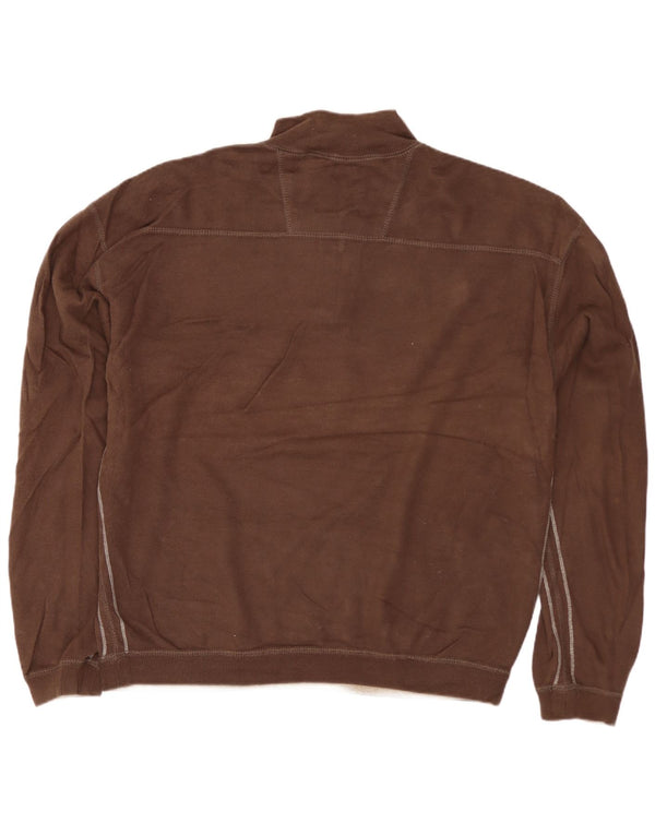 Felpa da uomo con zip e collo Izod XL marrone