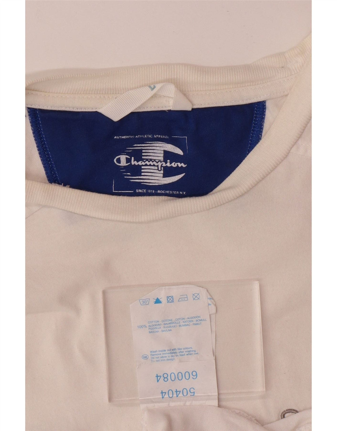 CHAMPION Womens Graphic Top Long Sleeve UK 16 Large White Cotton