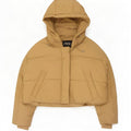 Giacca imbottita oversize con cappuccio da donna Zara UK 14 Beige medio