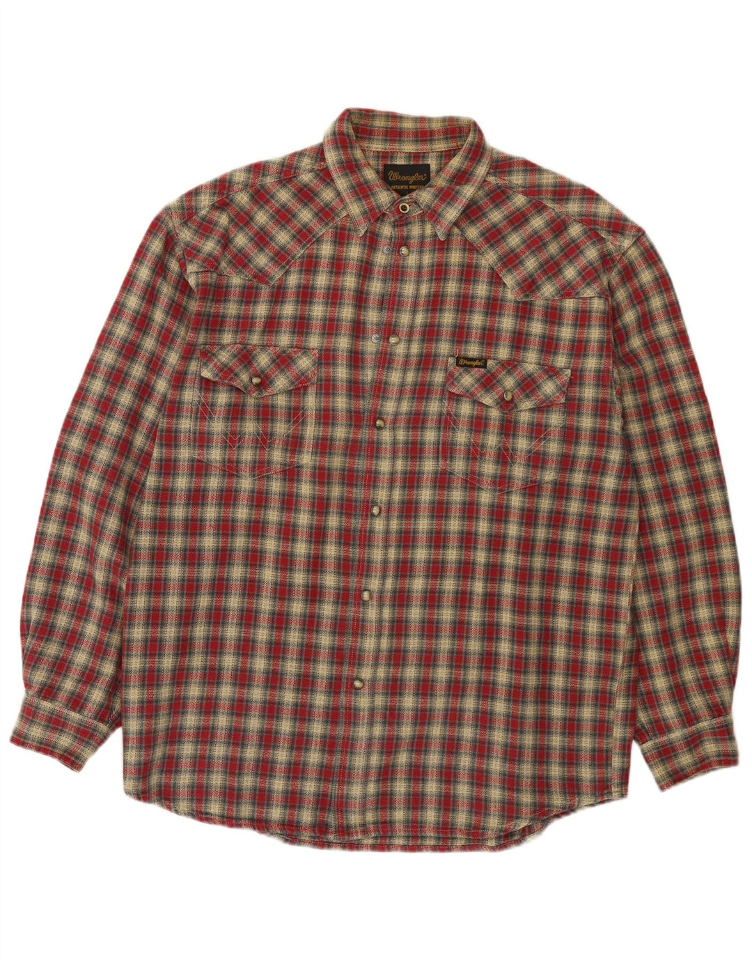 Camicia da uomo in flanella Wrangler, cotone a quadri rossi grandi