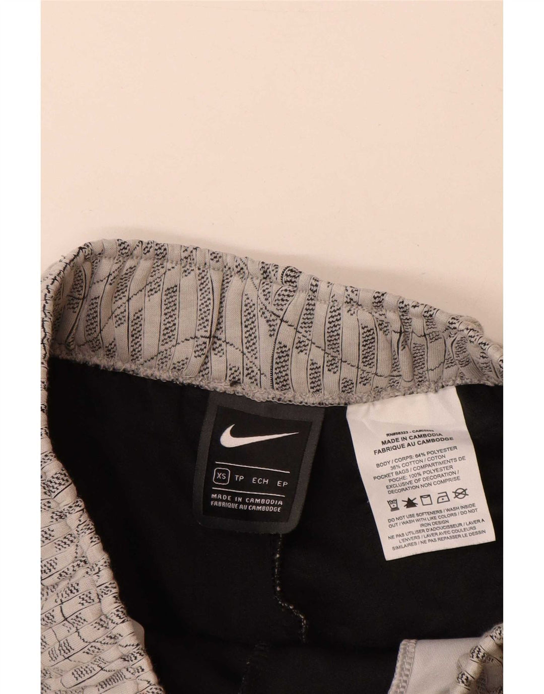 Pantaloncini sportivi Nike da donna UK 6 XS poliestere geometrico grigio